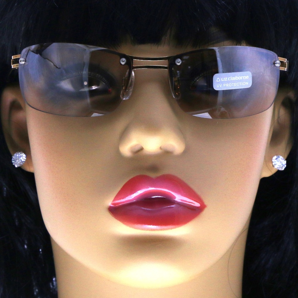 Liz Claiborne Gold-Tone Designer Semi-Rimless-Sun - Picture 7 of 7